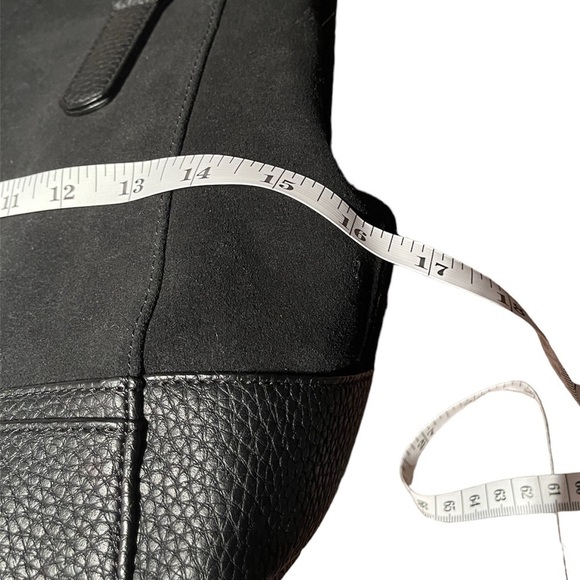 Tignanello Roebling Shopper Black Suede and Pebble Leather Satchel Bag - Picture 12 of 13